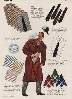 ORIG VINTAGE MAGAZINE AD/ 1937 ARROW SHIRT ADillustrator- James  Williamson