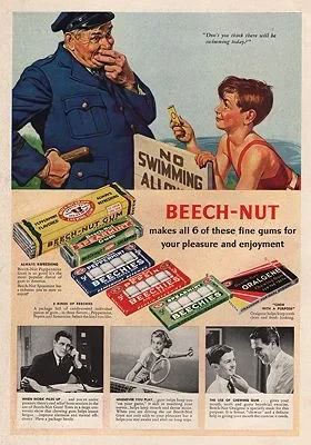ORIG VINTAGE MAGAZINE AD/ 1938 BEECH-NUT GUM ADillustrator- Frederic  Stanley