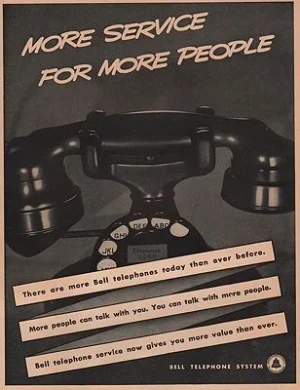 ORIG VINTAGE MAGAZINE AD/ 1938 BELL TELEPHONE ADillustrator- N/A