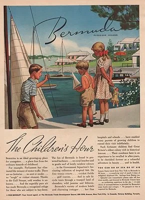 ORIG VINTAGE MAGAZINE AD/ 1938 BERMUDA TOURISM ADillustrator- James  Williamson