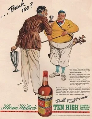 ORIG VINTAGE MAGAZINE AD/ 1938 HIRAM WALKER WHISKEY ADillustrator- Floyd  Davis