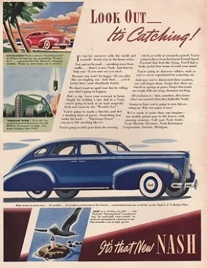 ORIG VINTAGE MAGAZINE AD/ 1938 NASH CAR ADillustrator- N/A