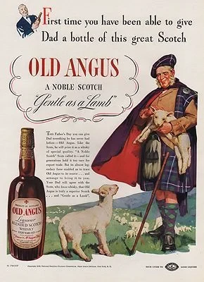 ORIG VINTAGE MAGAZINE AD/ 1938 OLD ANGUS WHISKEY ADillustrator- N/A