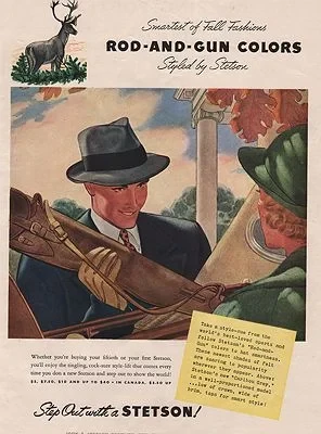 ORIG VINTAGE MAGAZINE AD/ 1938 STETSON HAT ADillustrator- James W.  Williamson