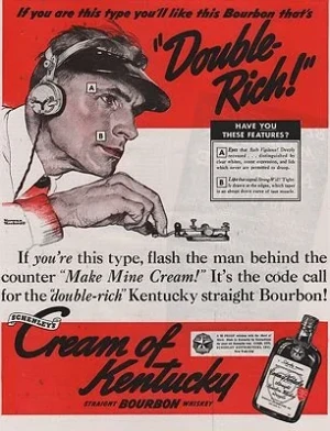 ORIG VINTAGE MAGAZINE AD/ 1939 CREAM OF KENTUCKY WHISKEY ADillustrator- Norman  Rockwell