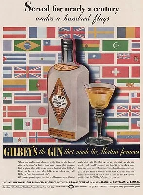 ORIG VINTAGE MAGAZINE AD /1939 GILBEY'S GIN AD illustrator- N/A