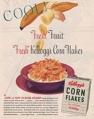 ORIG VINTAGE MAGAZINE AD/ 1939 KELLOGG'S CORN FLAKES CEREAL AD
