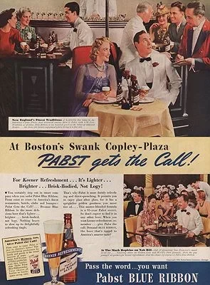 ORIG VINTAGE MAGAZINE AD/ 1939 PABST BLUE RIBBON BEER ADillustrator- N/A