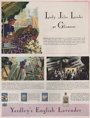 ORIG VINTAGE MAGAZINE AD/ 1939 YARDLEY'S ENGLISH LAVENDER ADillustrator- James  Williamson