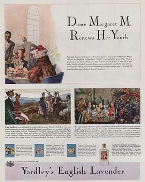 ORIG VINTAGE MAGAZINE AD/ 1939 YARDLEY'S ENGLISH LAVENDER ADillustrator- Leslie  Saalburg