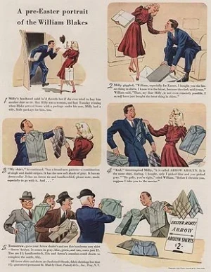 ORIG VINTAGE MAGAZINE AD/ 1940 ARROW SHIRT ADillustrator- James  Williamson