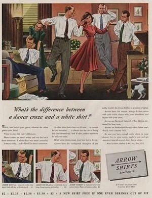ORIG VINTAGE MAGAZINE AD/ 1940 ARROW SHIRT ADillustrator- James  Williamson