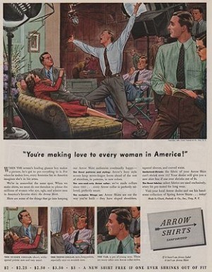 ORIG VINTAGE MAGAZINE AD/ 1940 ARROW SHIRT ADillustrator- James  Williamson