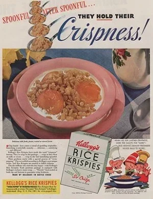 ORIG VINTAGE MAGAZINE AD/ 1940 KELLOGG'S RICE KRISPIES ADillustrator- N/A