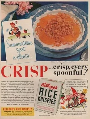 ORIG VINTAGE MAGAZINE AD/ 1940 KELLOGG'S RICE KRISPIES ADillustrator- N/A