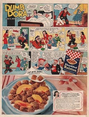 ORIG VINTAGE MAGAZINE AD/ 1940 SHREDDED RALSTON CEREAL ADillustrator- N/A