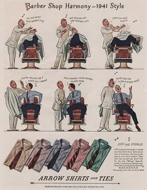 ORIG VINTAGE MAGAZINE AD/ 1941 ARROW SHIRT ADillustrator- James  Williamson