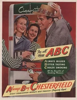 ORIG VINTAGE MAGAZINE AD/ 1941 CHESTERFIELD CIGARETTES ADillustrator- N/A