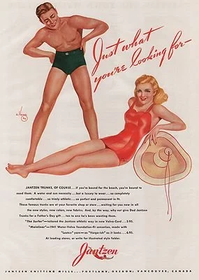 ORIG VINTAGE MAGAZINE AD/ 1941 JANTZEN SWIMWEAR ADillustrator- Alberto  Varga