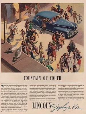 ORIG VINTAGE MAGAZINE AD/ 1941 LINCOLN ZEPHYR V-12 CAR ADillustrator- N/A
