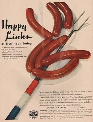 ORIG VINTAGE MAGAZINE AD/ 1942 AMERICAN MEAT INSTITUTE ADillustrator- N/A