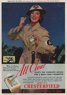 ORIG VINTAGE MAGAZINE AD/ 1942 CHESTERFIELD CIGARETTES ADillustrator- N/A