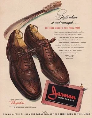 ORIG VINTAGE MAGAZINE AD/ 1942 JARMAN SHOES ADillustrator- N/A