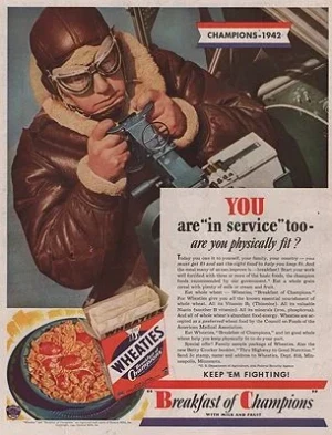 ORIG VINTAGE MAGAZINE AD/ 1942 WHEATIES CEREAL ADillustrator- N/A