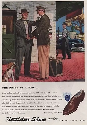 ORIG VINTAGE MAGAZINE AD/ 1943 NETTLESON SHOES ADillustrator- George  Hughes