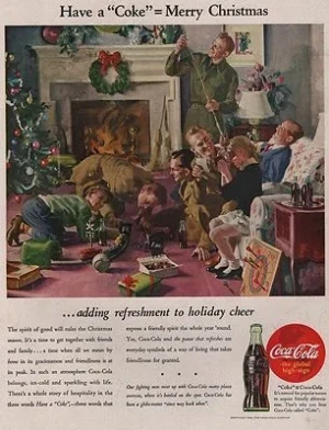 ORIG VINTAGE MAGAZINE AD/ 1944 COCA COLA ADillustrator- Haddon  Sundblom
