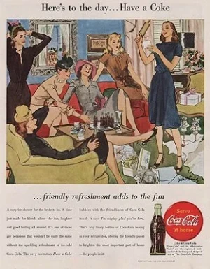 ORIG VINTAGE MAGAZINE AD/ 1946 COCA-COLA ADillustrator- Gilbert  Bundy