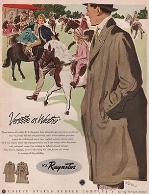 ORIG VINTAGE MAGAZINE AD/ 1951 RAYNSTER RAINCOAT ADillustrator- N/A