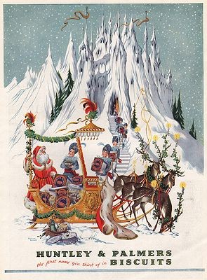 ORIG VINTAGE MAGAZINE AD/ 1953 HUNTLEY & PALMER BISCUITSillustrator- Pauline  Baynes