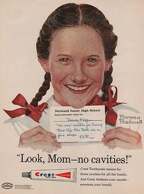 ORIG VINTAGE MAGAZINE AD/ 1958 CREST TOOTHPASTE ADillustrator- Norman  Rockwell