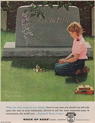 ORIG VINTAGE MAGAZINE AD/ 1964 ROCK OF AGES ADillustrator- Norman  Rockwell