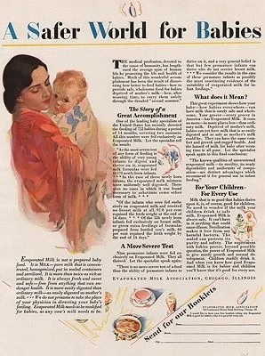 ORIG VINTAGE MAGAZINE AD/1929 EVAPORATED MILK ASSOC. ADillustrator- Haddon  Sundblom