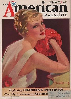 ORIG VINTAGE MAGAZINE COVER/ AMERICAN MAGAZINE - FEBRUARY 1934Crandell(Illust.), Bradshaw, Illust. by: Bradshaw  Crandell