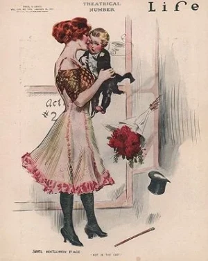 ORIG VINTAGE MAGAZINE COVER/ LIFE - JANUARY 26 1911Flagg (Illust.), James Montgomery, Illust. by: James Montgomery  Flagg