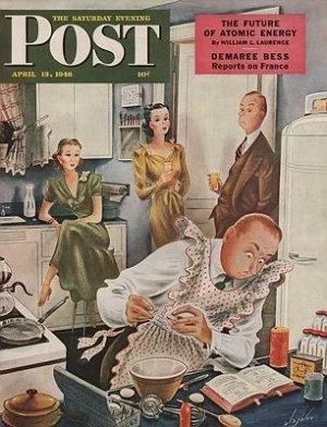 ORIG VINTAGE MAGAZINE COVER/ SATURDAY EVENING POST - APRIL 13 1946Alajalov (Illust.), Constantin, Illust. by: Constantin  Alajalov