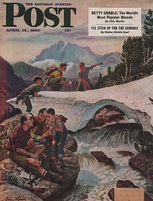 ORIG VINTAGE MAGAZINE COVER/ SATURDAY EVENING POST - APRIL 15 1950Clymer (Illust.), John, Illust. by: John  Clymer