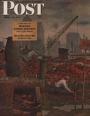 ORIG VINTAGE MAGAZINE COVER/ SATURDAY EVENING POST - APRIL 26 1947Atherton (Illust.), John, Illust. by: John  Atherton.