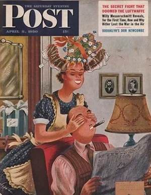 ORIG VINTAGE MAGAZINE COVER/ SATURDAY EVENING POST - APRIL 8 1950Alajalov (Illust.), Constantin, Illust. by: Constantin  Alajalov