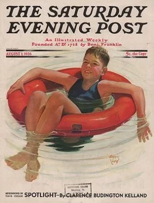 ORIG VINTAGE MAGAZINE COVER/ SATURDAY EVENING POST - AUGUST 1 1936Iverd (Illust.), Eugene, Illust. by: Eugene  Iverd