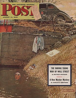 ORIG VINTAGE MAGAZINE COVER/ SATURDAY EVENING POST - AUGUST 11 1945Rockwell (Illust.), Norman