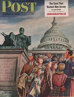 ORIG VINTAGE MAGAZINE COVER/ SATURDAY EVENING POST - AUGUST 7 1948Alajalov (Illust.), Constantin, Illust. by: Constantin  Alajalov