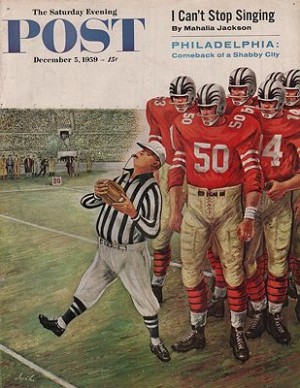 ORIG VINTAGE MAGAZINE COVER/ SATURDAY EVENING POST - DECEMBER 5 1959Alajalov (Illust.), Constantin, Illust. by: Constantin  Alajalov