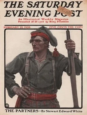 ORIG VINTAGE MAGAZINE COVER/ SATURDAY EVENING POST - FEBRUARY 22 1908Wyeth (Illust.), N, C., Illust. by: N.C.  Wyeth