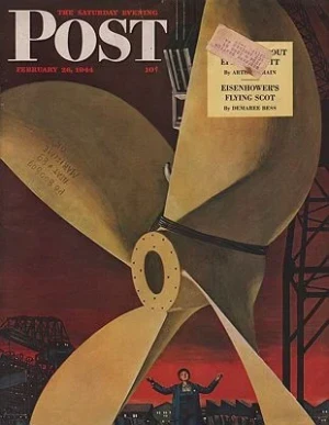 ORIG VINTAGE MAGAZINE COVER - SATURDAY EVENING POST - FEBRUARY 26 1944Ludekens (Illust.), Fred, Illust. by: Fred  Ludekens