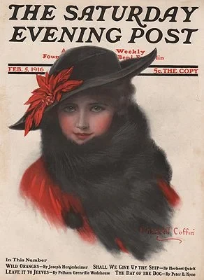 ORIG VINTAGE MAGAZINE COVER/ SATURDAY EVENING POST - FEBRUARY 5 1916Coffin (Illust.), Haskell, Illust. by: Haskell  Coffin