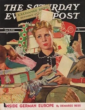 ORIG VINTAGE MAGAZINE COVER/ SATURDAY EVENING POST - JANUARY 11 1941 Crockwell (Illust.), Douglas, Illust. by: Douglas Crockwell